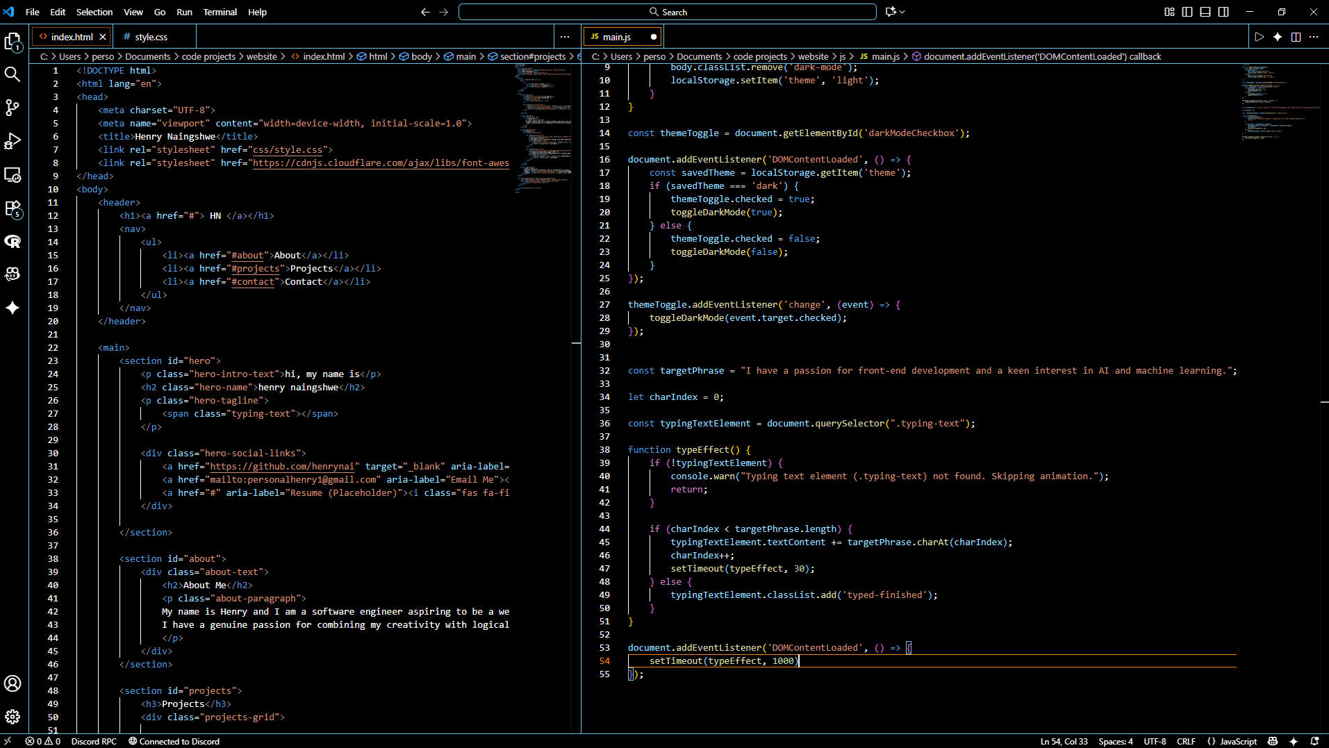 Project thumbnail for Personal Portfolio